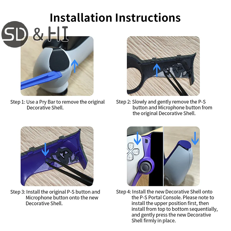 Suitable For PS5 Portal Handheld Console With Replaceable Decorative Strip Protective Case With 2 Rocker Caps Game Accessories