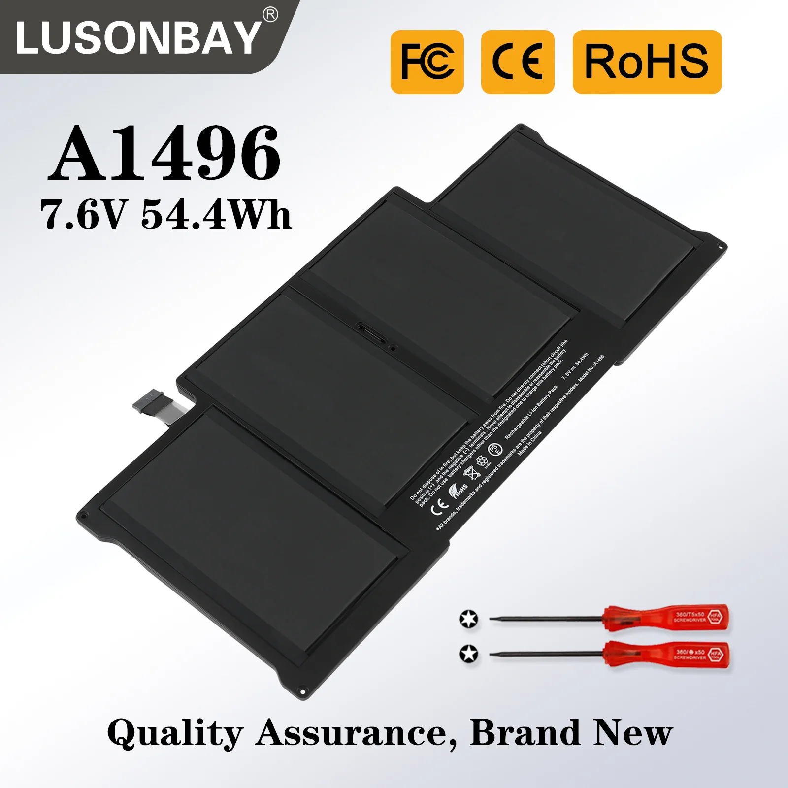

LUSONBAY New Laptop Battery A1496 For Apple MacBook Air 13" A1466 2012/2013/2014/2015/2017 MD760LL/A MD761CH/A 7.6V 7150mAh