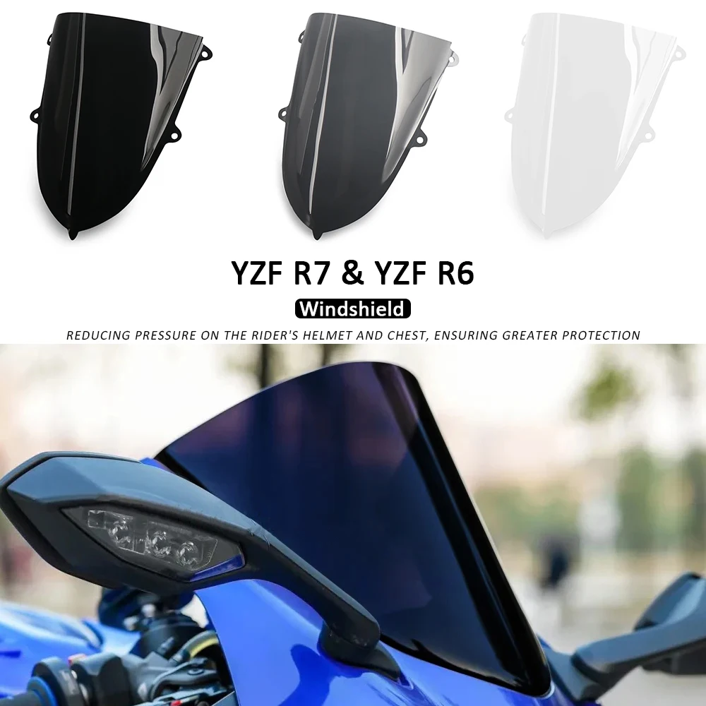 2025-2021 YZFR7 Windscreen Windshield Screen Wind Deflector Double Bubble Spoiler Fairing 3 Colors For YAMAHA YZFR6 2017-2024