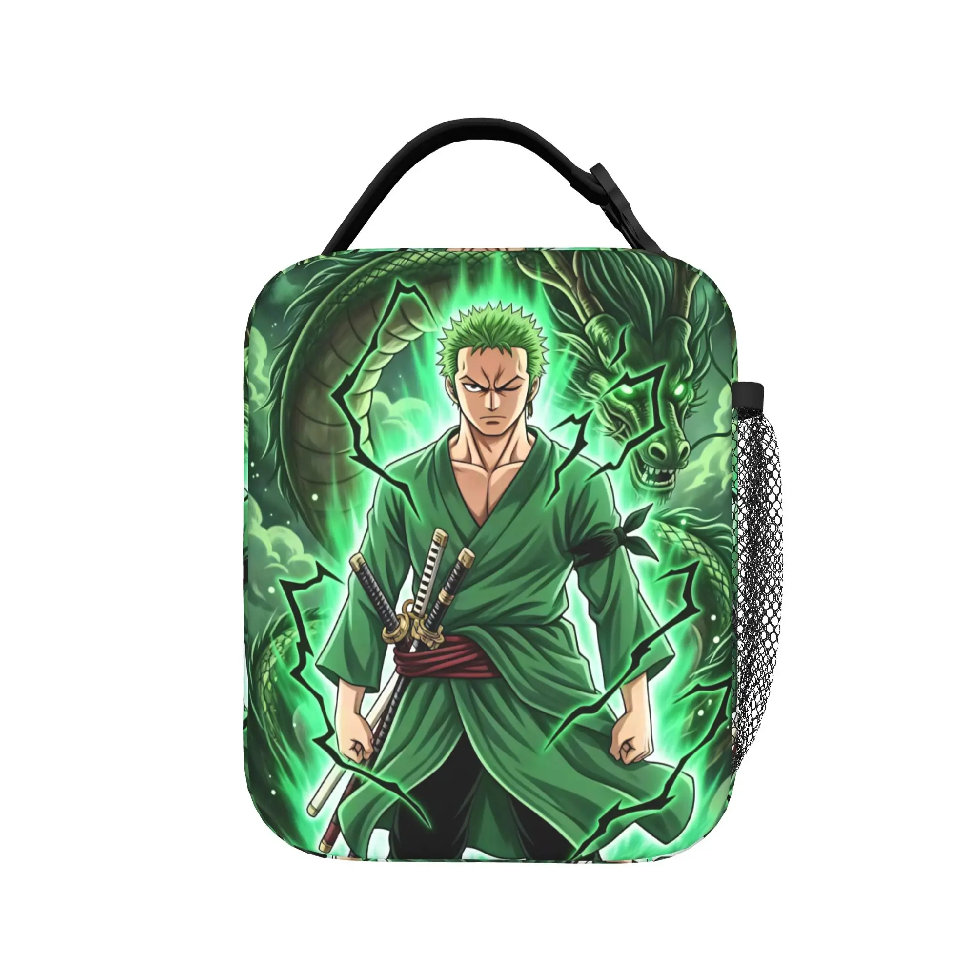 Zoros Dragon Lightning Stand Art Lunch Bag  Retro Lunch Box Outdoor Picnic Portable Thermal Tote Handbags  Oxford Cooler Bag