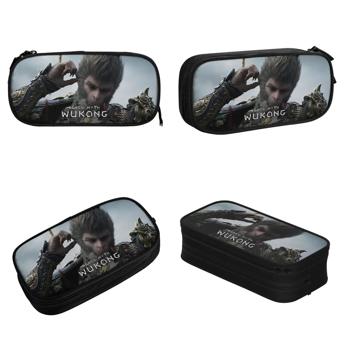 Black Myth Wukong Video Game Pencil Case Double Layer Large Capacity Office Supplies Pencil Case Stationery Perfect Gifts