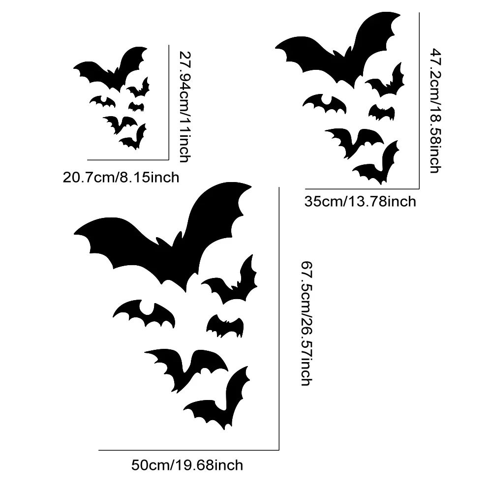 قطيع سيارة من الخفافيش تحلق ملصقات ديكور لسيارات الرباعي سيارة العربة RV ، قافلة متنقل ، ديكور الفينيل صائق ، اكسسوارات ضبط السيارات