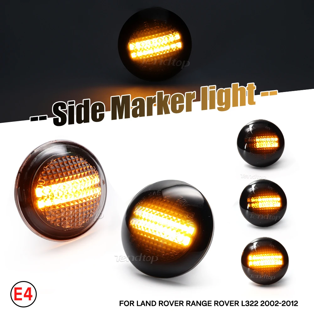 2pcs LED Dynamic Blinker Sequential Flashing Light Fender Side Marker Lamp Car Styling For Land Rover Range Rover L322 2002-2012