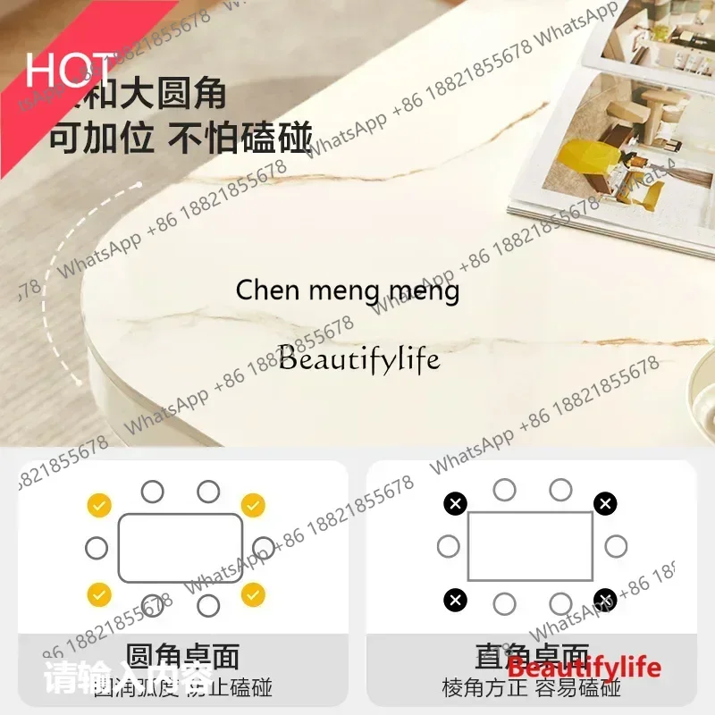 

style Cream wind rock slab dining table household small apartment simple and advanced sense ss 8617