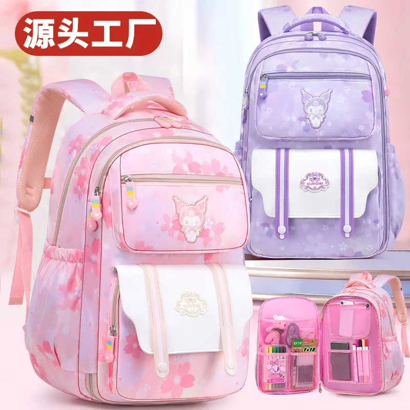 Sanrio-mochila escolar Clow M para estudiantes, mochila ligera de dibujos animados para niños, gran capacidad, protectora de columna vertebral