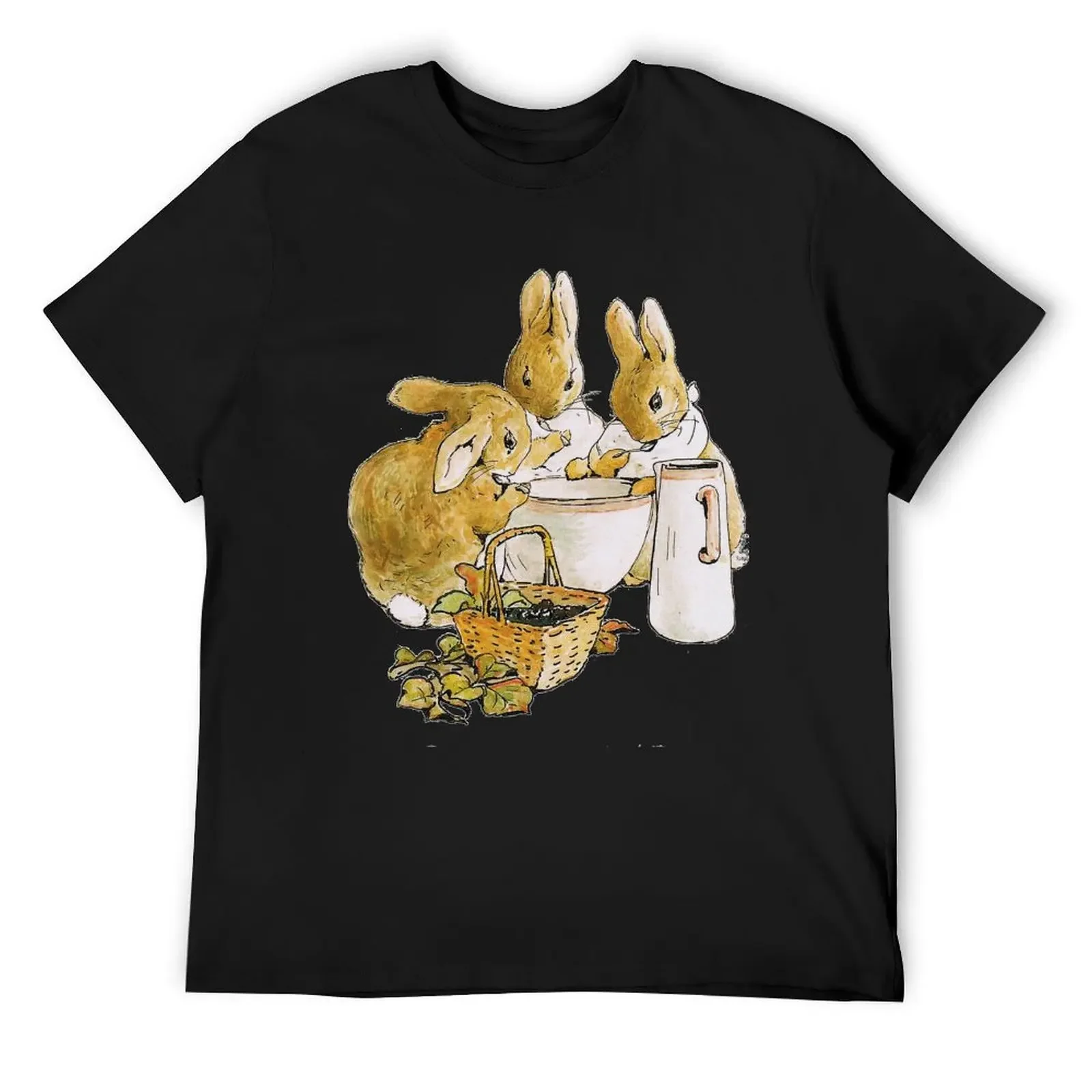 Flopsy, Mopsy and Cotton-tail Have Supper - Beatrix Potter T-Shirt clothes graphic tee shirt mens white t shirts