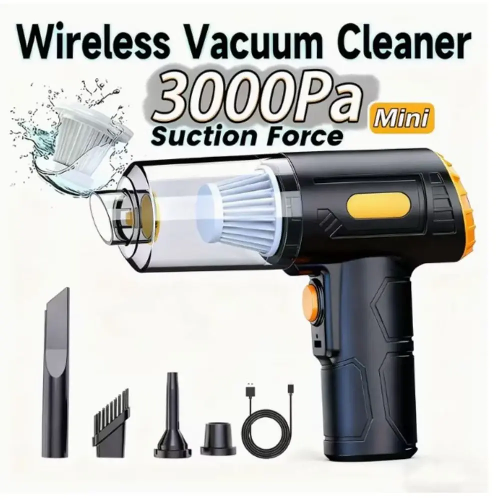 Powerful Suction Wireless Vacuum Cleaner Wet & Dry TYPE-C Fast Charge Car Vacuum Cleaner Compact Design Durable Construction