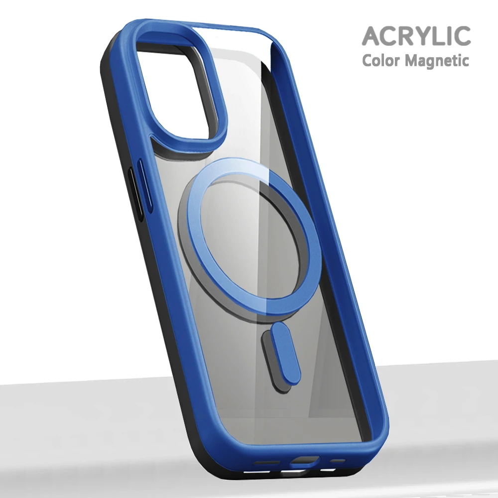 Acrylic Magnetic Clear Case For Samsung Galaxy S25 Edge S23 Fe S24 Ultra S22 Plus Apple Magsafe Cover Original Magnet Attraction