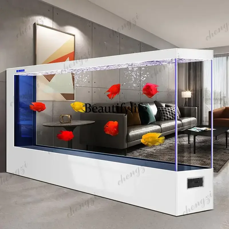 Commercial Hotel Ultra Large Aesthetics Aquarium Fish Tank Multi-functional Constant Aquatic Easy Customized Furniture K182