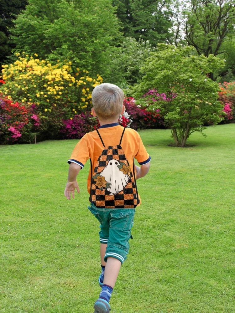 

1 шт., рюкзак на шнурке ограниченной серии на Хэллоуин, многоразовая подарочная сумка для вечеринок для школы, хранилище в тренажерном зале, ведро для конфет