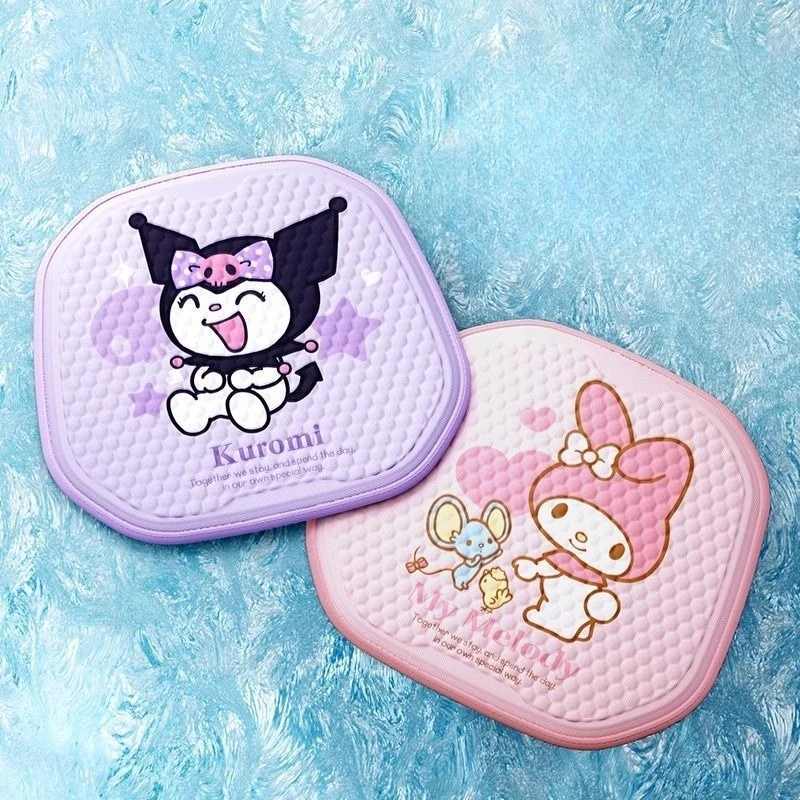 

Anime Cartoon Kawaii Sanrio Kuromi Summer Car Ice Pad Vehicle Mounted Four Seasons Universal Breathable Honeycomb Seat Cushion