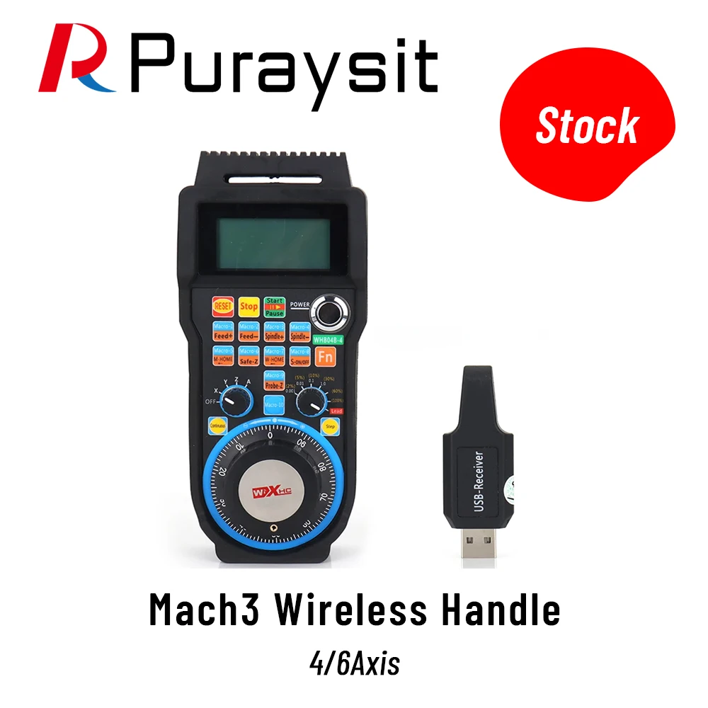 XHC CNC Mach3 Wireless Lathe Handwheel WHB04B MPG Pendant Handwheel 4axis 6axis USB Receiver for CNC Milling Machine
