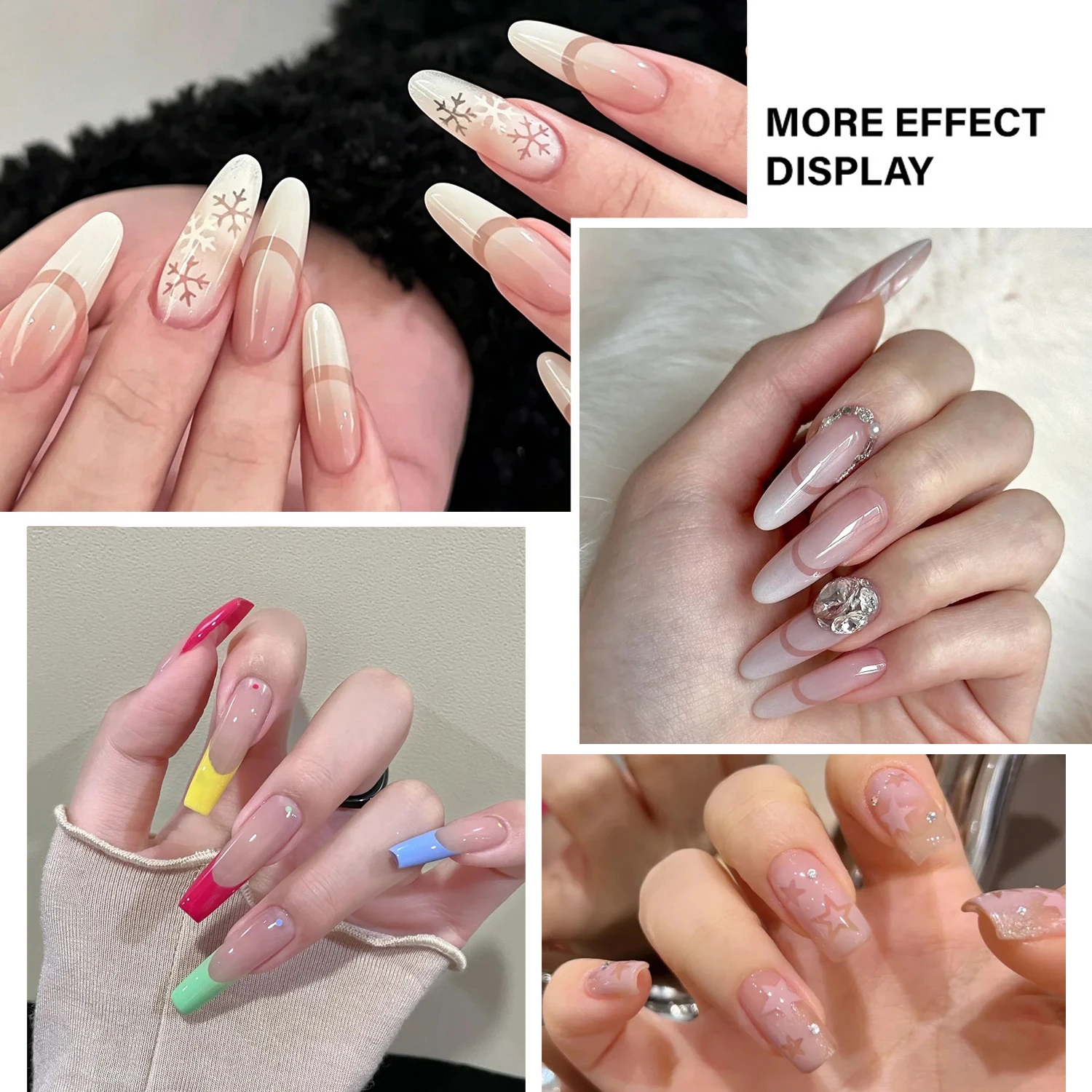 1 Blatt Airbrush Nail Art Schablonen, Aufkleber, hohle Sterne, Herzen, Schleifen, französische Nagelspitzen, Nagelschablonen, Abziehbilder, DIY-Maniküre-Dekorationswerkzeuge – Detail 9