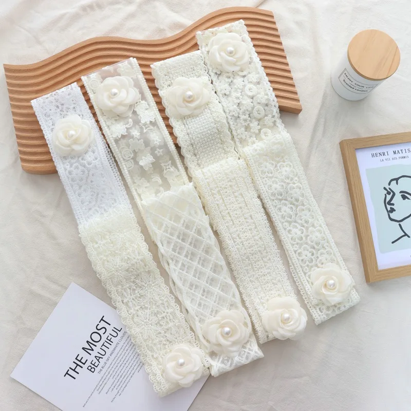 

2025 New Lace Long Lace Scarf Korean Style Pure Desire Blype Hollow Hair Band Tie Scarf Collarbone Decorative HeadBand