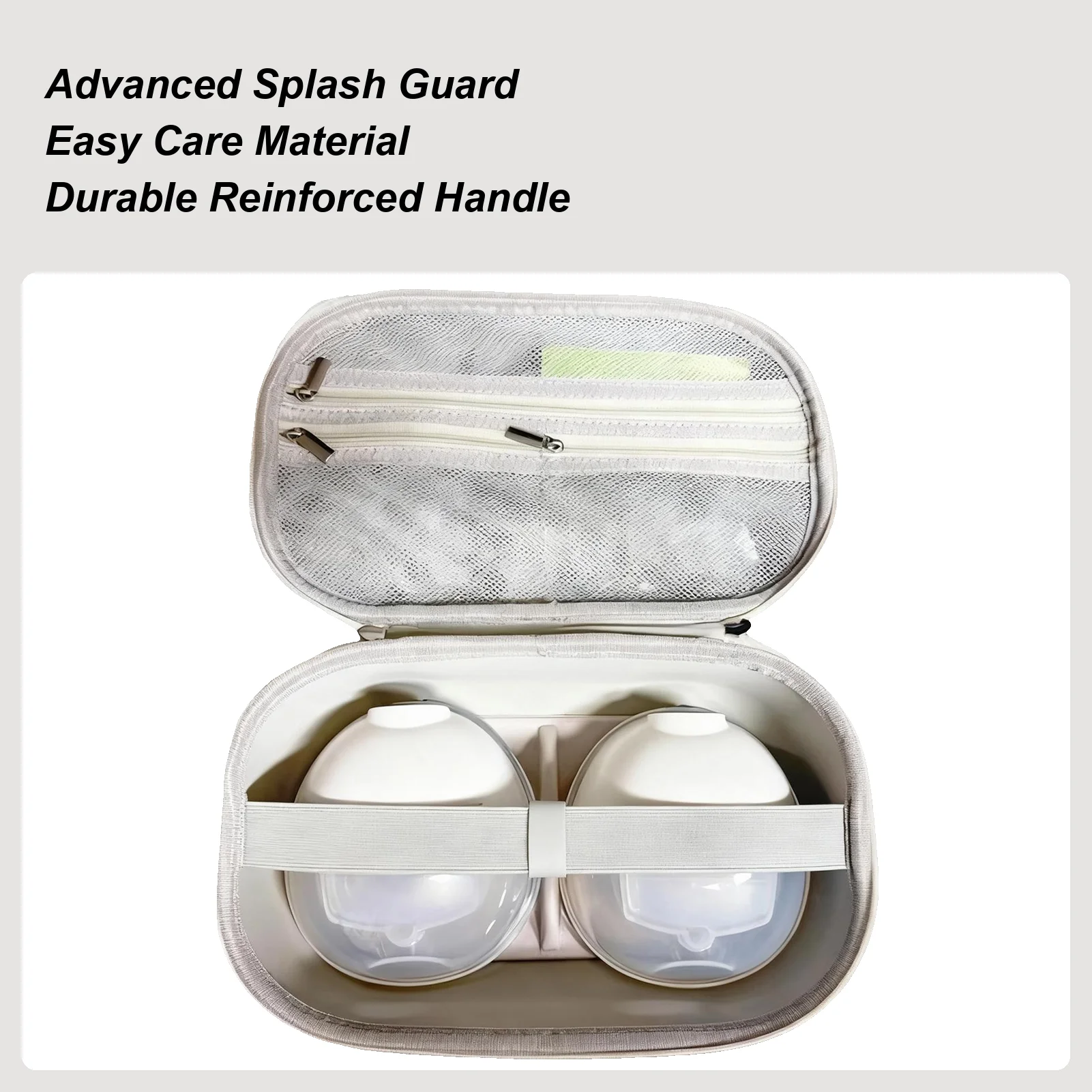 Borsa portaoggetti per tiralatte Scomparti multipli Custodia leggera Borsa da viaggio per tiralatte per mamma Bambini Allattamento al seno Viaggi