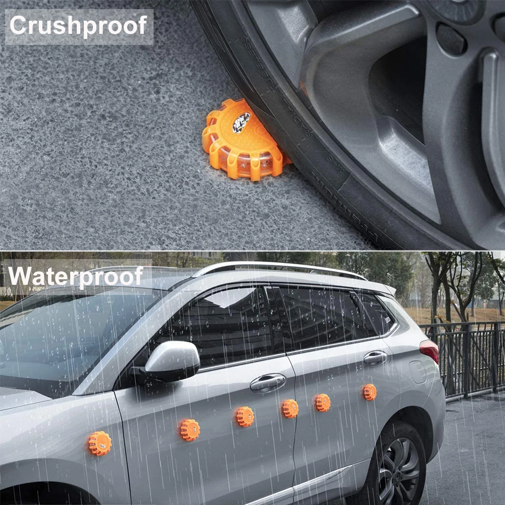 Car Emergency Strobe Flashing Warning Light Roof Road Safety Lamp Roadside Orange Beacon Magnetic Base Light