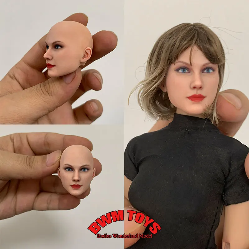 

1/12 1/6 масштаб женщина-солдат американская голова певицы скульптура реалистичная голова Тейлора Свифт для 6 дюймов 12 дюймов фигурку куклы