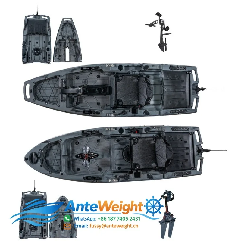 2.8 2.75 Meter  Modular Angle Kayak Detachable Propeller  FIN Pedal Kayak  Fishing Boat  for One Person Use with HDPE