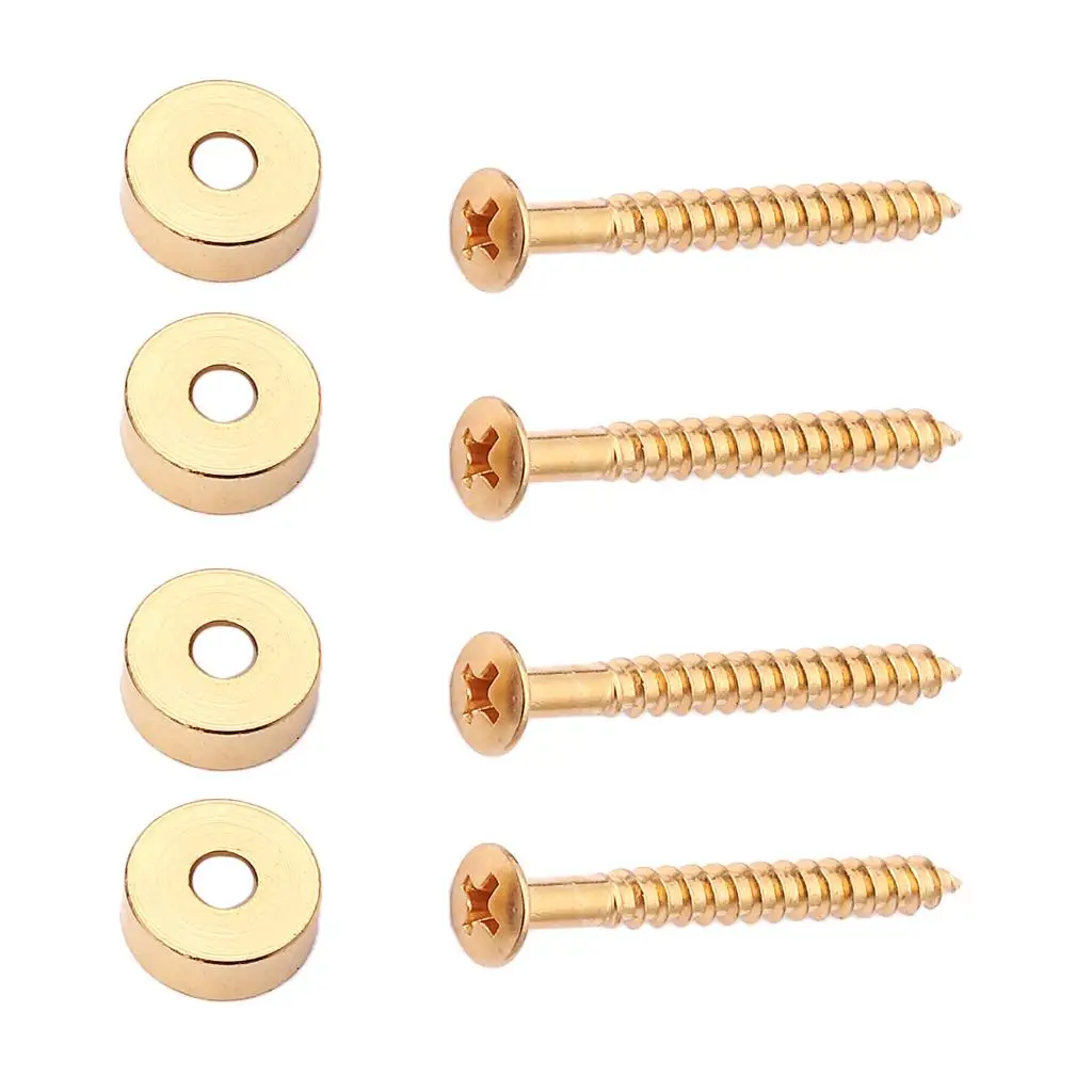 Durable Replacement Ferrules Bushings with Matching Screws Golden 4pcs/Set