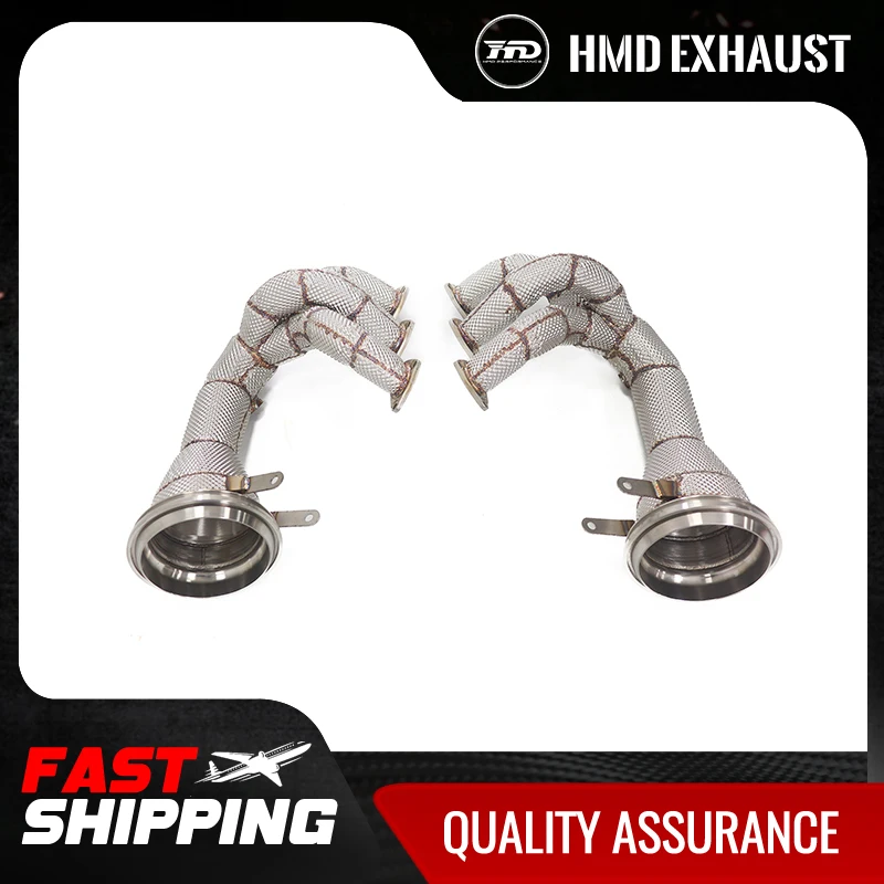 HMD Exhaust System High Flow Performance Downpipe for Porsche 911 992 GT3 Headers Catted Catless Pipe