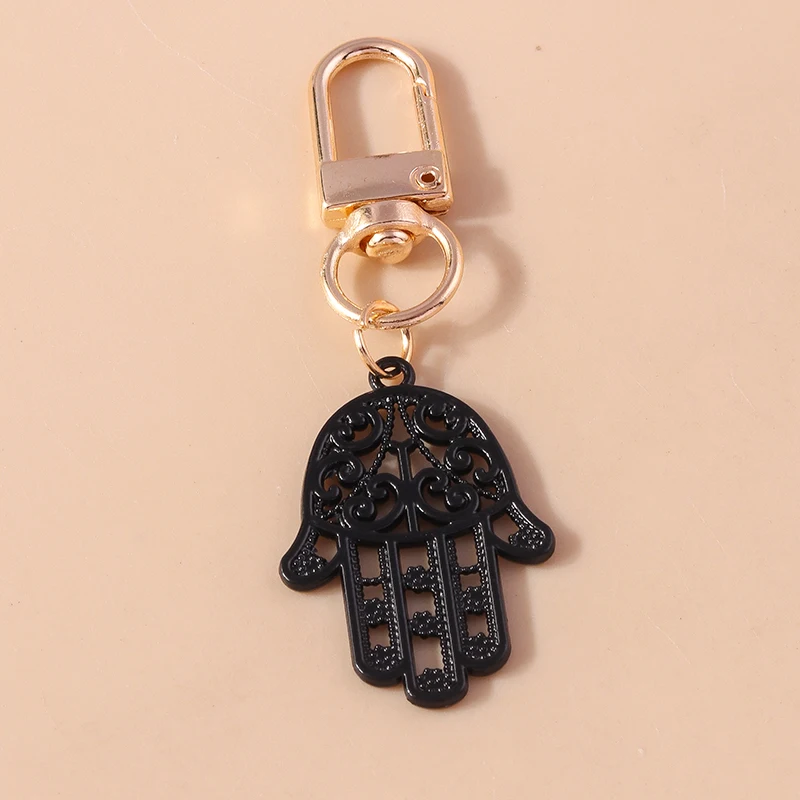 

Fashion Black Hollow Hand Palm Keychain for Car Key Holder Women Men Handbag Pendant Keyrings DIY Accessories