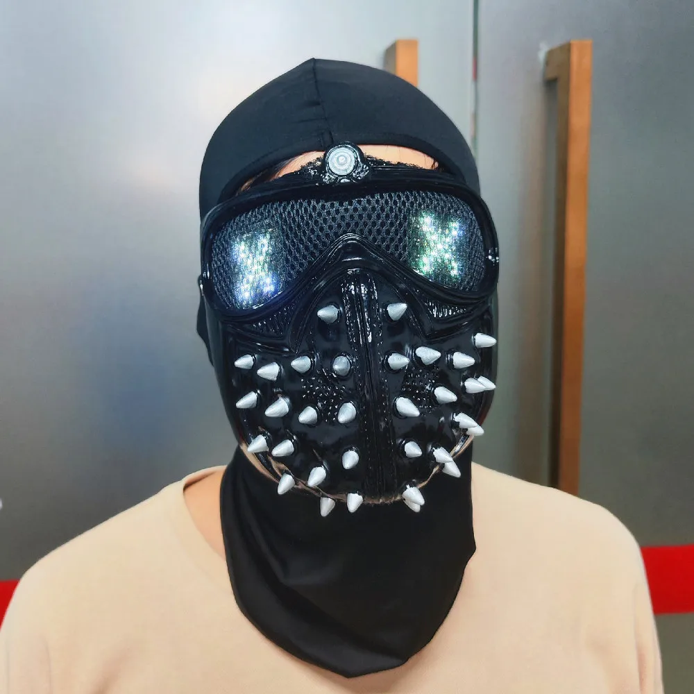 لعبة التحكم عن بعد LED الساعات 2 ماركوس وجع تأثيري بولي كلوريد الفينيل حالة البطارية مع أضواء LED LED برشام قناع هالوين زي اللباس