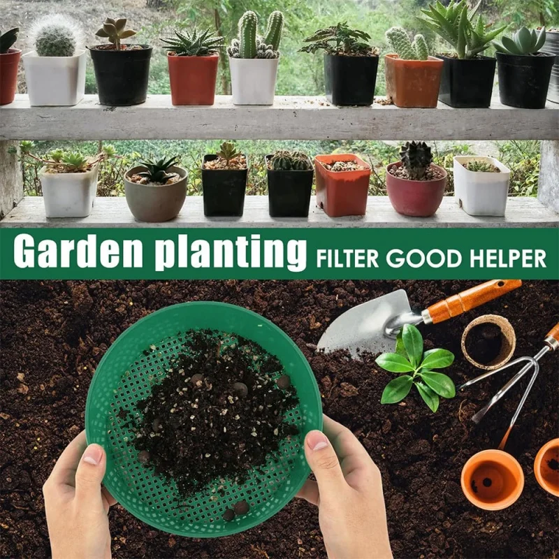 Plastic Soil Sieve Filter Mesh for Soil Stone Sifting Filtration Flower Plant Nursery Pot Home Garden Accessories Tools