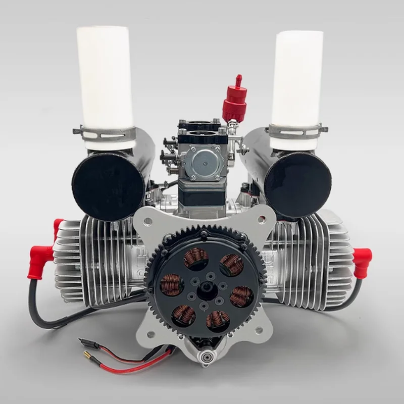 Motor de avión modelo DLE400, arranque eléctrico con función de generación de energía, potencia de 400W, salida DC14V, refrigeración por aire, alta potencia