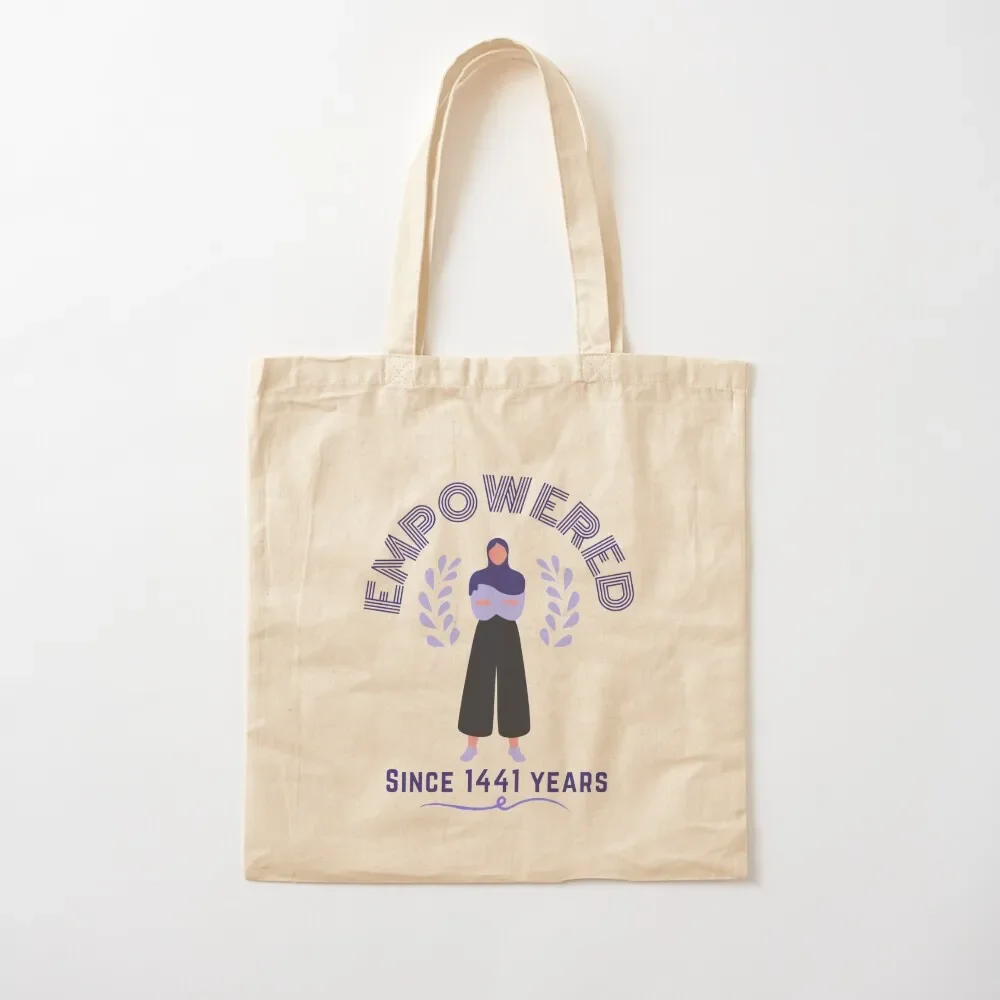 Empowered since 1441 years hijabi girl hijab Tote Bag Women's bags supermarket folding bag Shopper bag