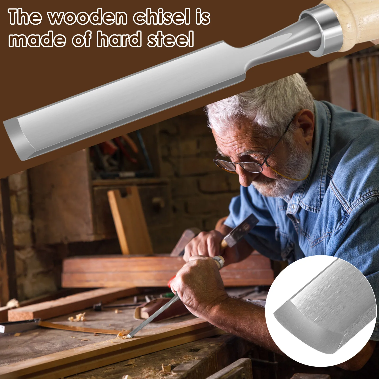 4 قطعة أداة إزميل الخشب مجموعات النجارة نحت إزميل عدة مع علبة خشبية قسط لسكين نحت الخشب نجار