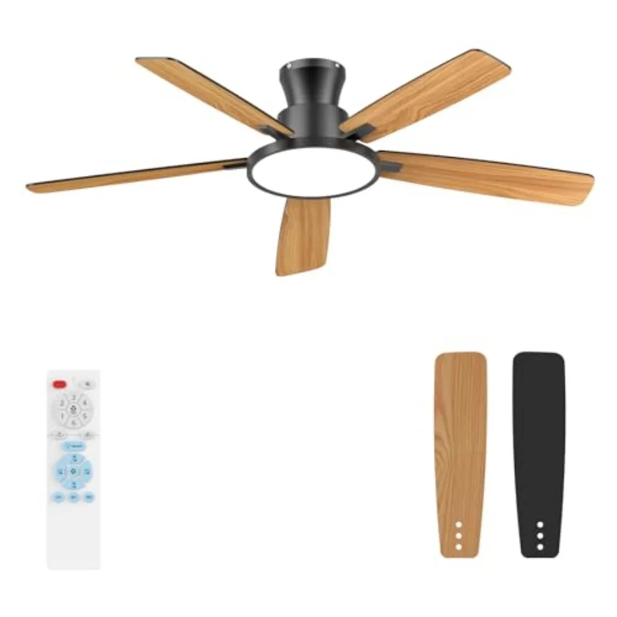 

Ceiling Fans with Lights, 52 inch, Quiet, Reversible Motor, Dimmable, Adjustable Color Temperature, 6 Speeds, Timer, Low Profil