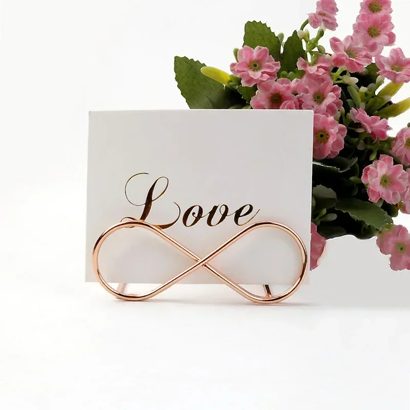 Romantic Metal Table Numbers Holder Wedding Clamps Stand Place Card Photos Clips Paper Clamp Desktop Decoration Wedding Supplies