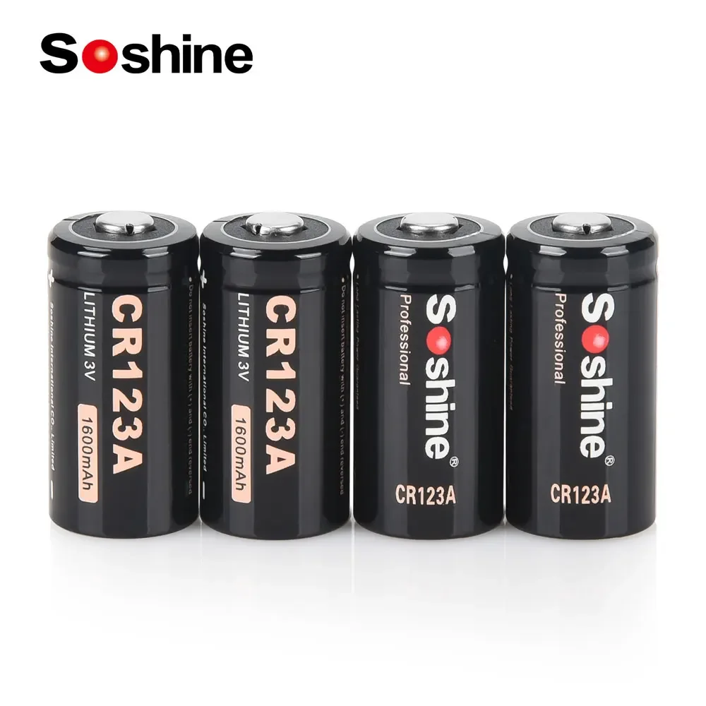 Soshine 3V CR123A 1600mAh Battery 3 Volt Lithium Batteries Non-Rechargeable Battery for Digital Camera Wireless Mouse Calculator