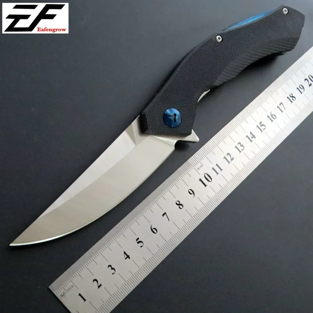 

Eafengrow moon knife D2 Steel + G10 Handle pocket Knife EDC Camping Tool Outdoor Tactical Knife