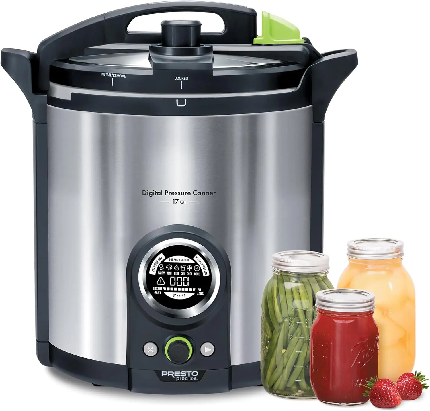 

17-Quart Digital Pressure Canner with LED Display, Waterbath Compatible, 10 Safety Features, Recipe Guide