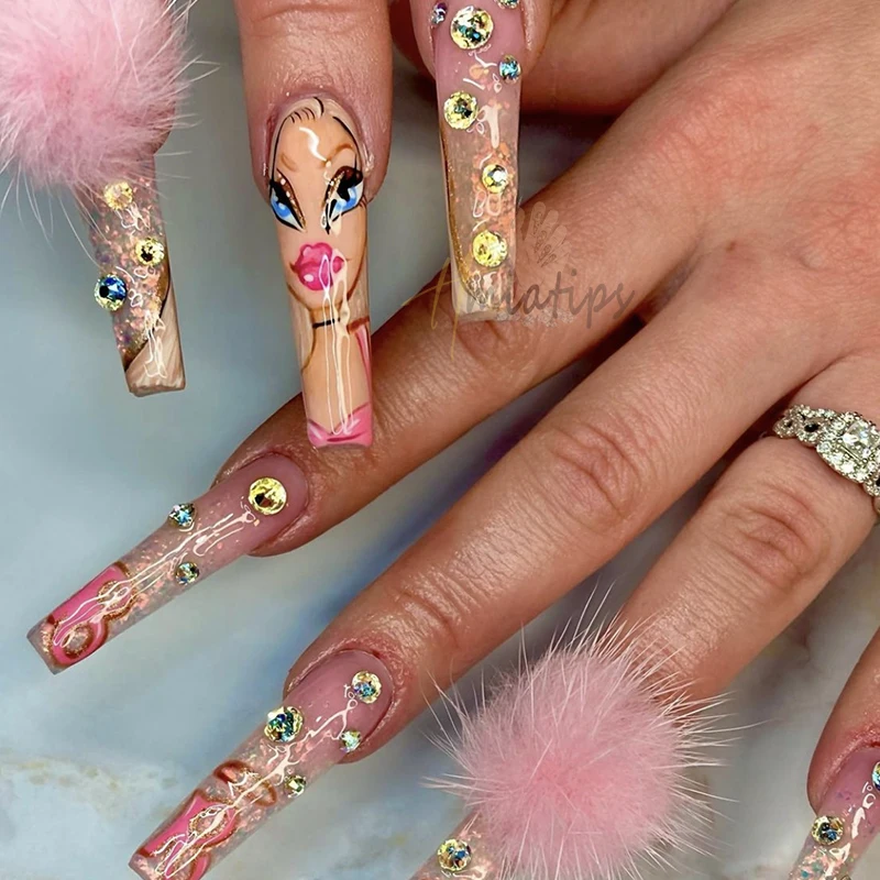 3D Nail Art Sticker Decals Doll Cartoon Self-adhesive Transfer Decal Sliders Tips Wrap Salon Manicure Decoration