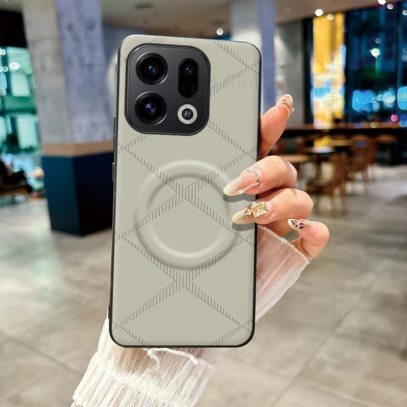 حافظة جلدية مطبوعة على شكل X لهاتف Magsafe لهاتف OPPO Find X9 Pro شحن لاسلكي غطاء مغناطيسي مقاوم للصدمات Find X8 Ultra X9 X8 Pro #5