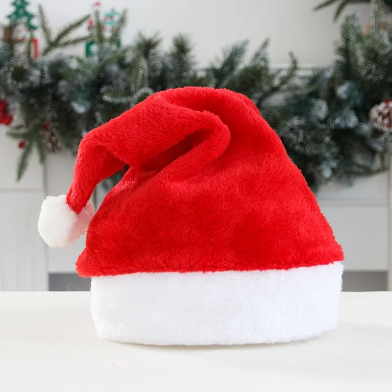 

Christmas Santa Hat Xmas Long Plush Holiday Red Hat For Adults And Kids Unisex 2025 New Year Festive Party Christmas Decorations