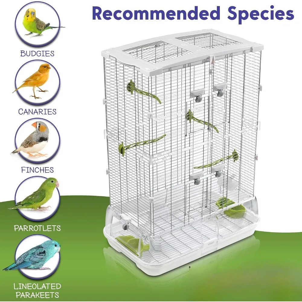 Imagem -05 - Gaiolas de Arame para Periquitos Aves Ninho Pessoas Médias e Altos Birdcage Finches e Canárias Gaiola Pet Cage Suprimentos