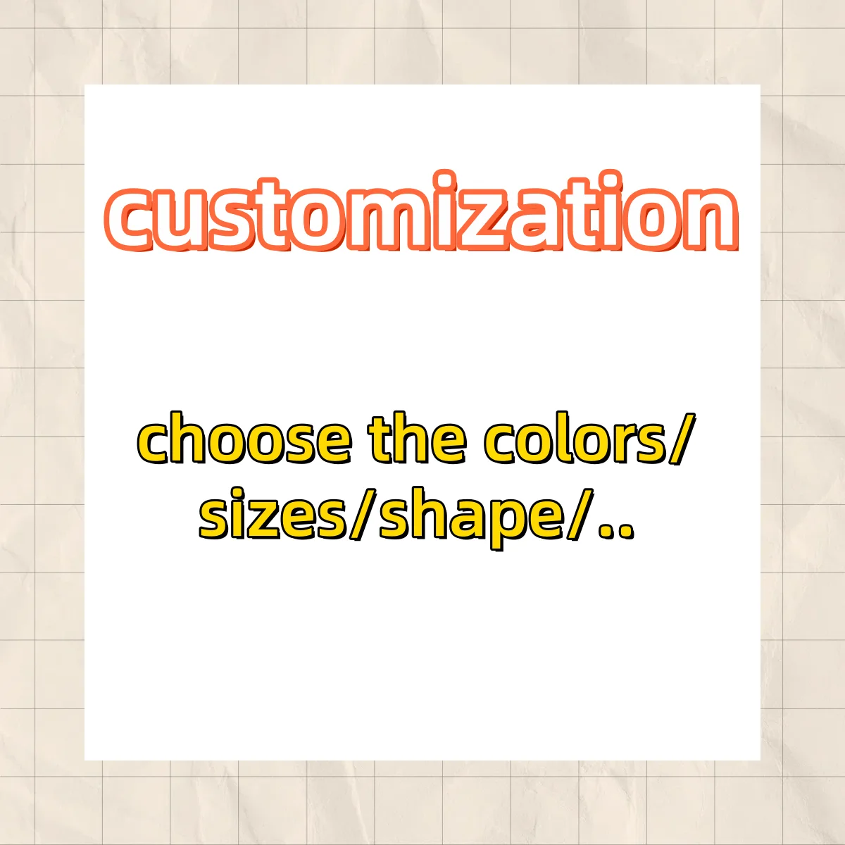 

custom colors/sizes/thickness/shape payment links