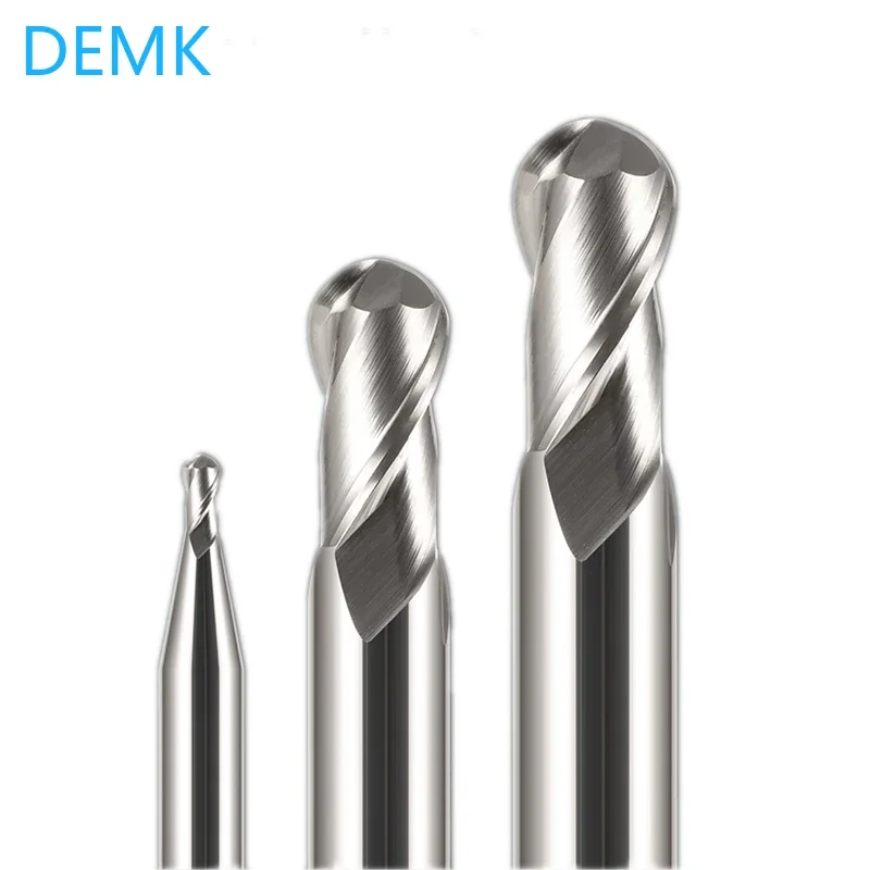 HRC50 55 65 2 4 Flute Ball Nose End Mill Tungsten Carbide Cutter CNC Router Bit Milling Tool R0.5 R1 R1.5 ball head 6mm 8mm 10mm