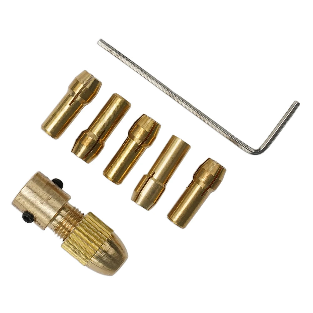 7pcs/set 2.35/3.17/4.05/5.05mm Brass Collet Mini Drill Chucks For Electric Motor Shaft Drill Bit Tool Drill Chuck Adapter