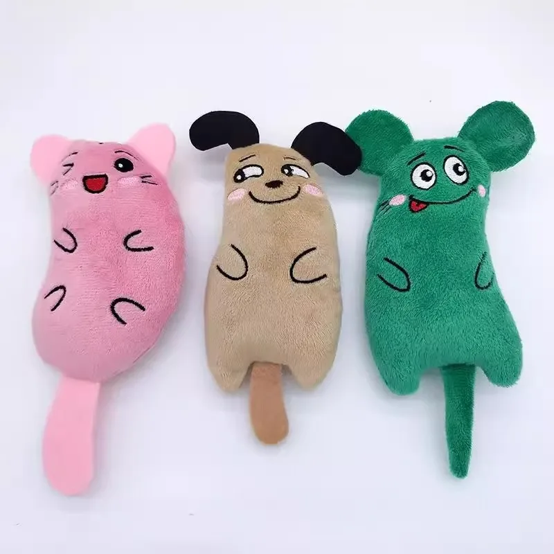 Cute Cat Mouse Toys Funny Interactive Plush Cat Toy Teeth Grinding Catnip Toys Kitten Resistance Chewing Toy Pet Accessories