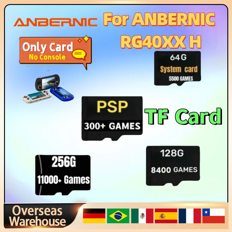 

For ANBERNIC RG40XX H TF Card Memory Card Handheld Game Console Plug&Play Pre-install Retro Game Card Handheld Game System Card