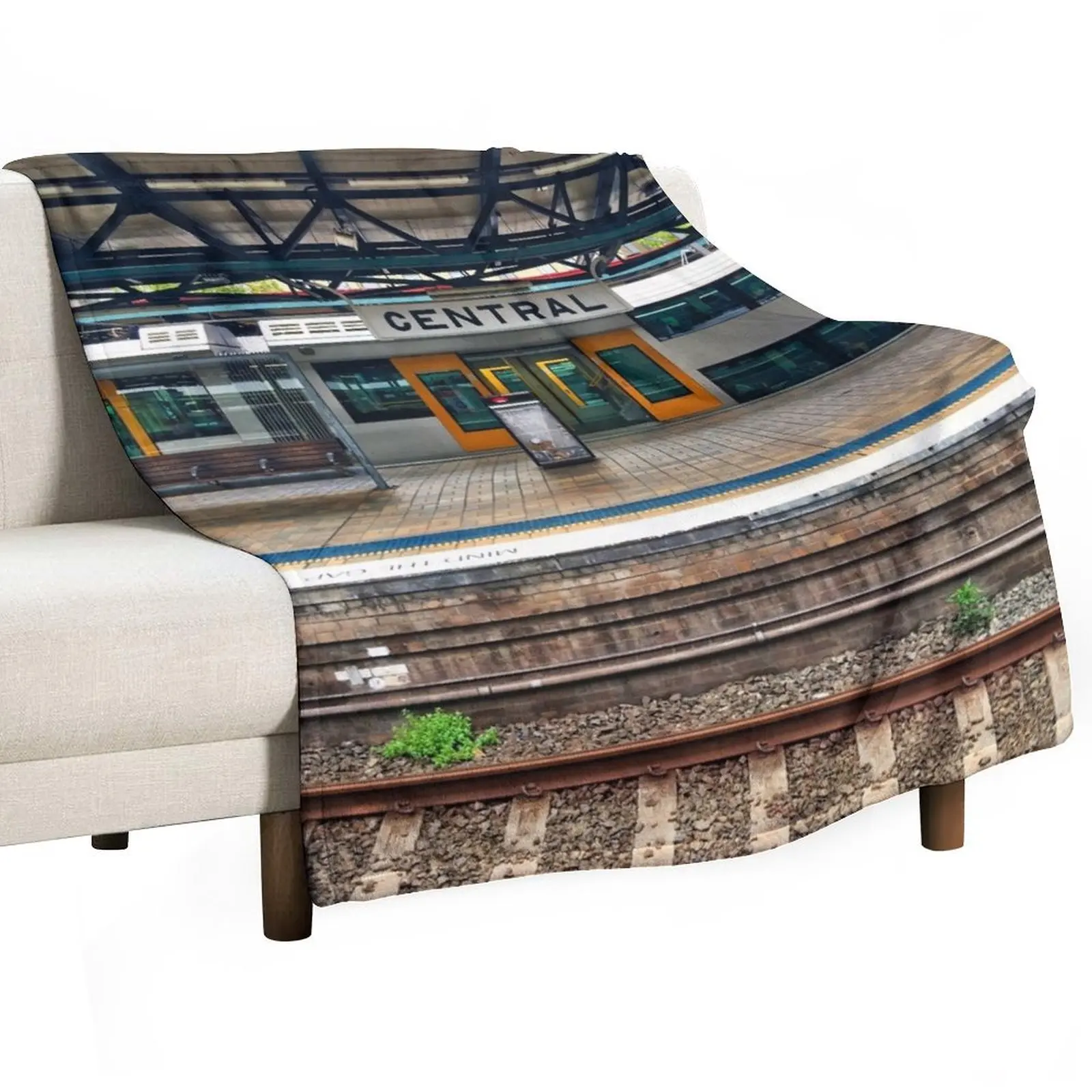 

Platform At Central Station Throw Blanket Easy Care Comfortable Blanket for Couch