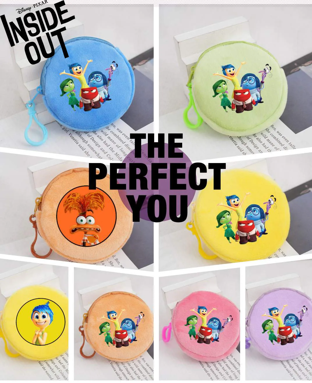 Disney New Inside Out Plush Purse Candy Mood Surrounding Creative Cute Girl Heart Purse Gifts Manufacturers Spot Wholesale