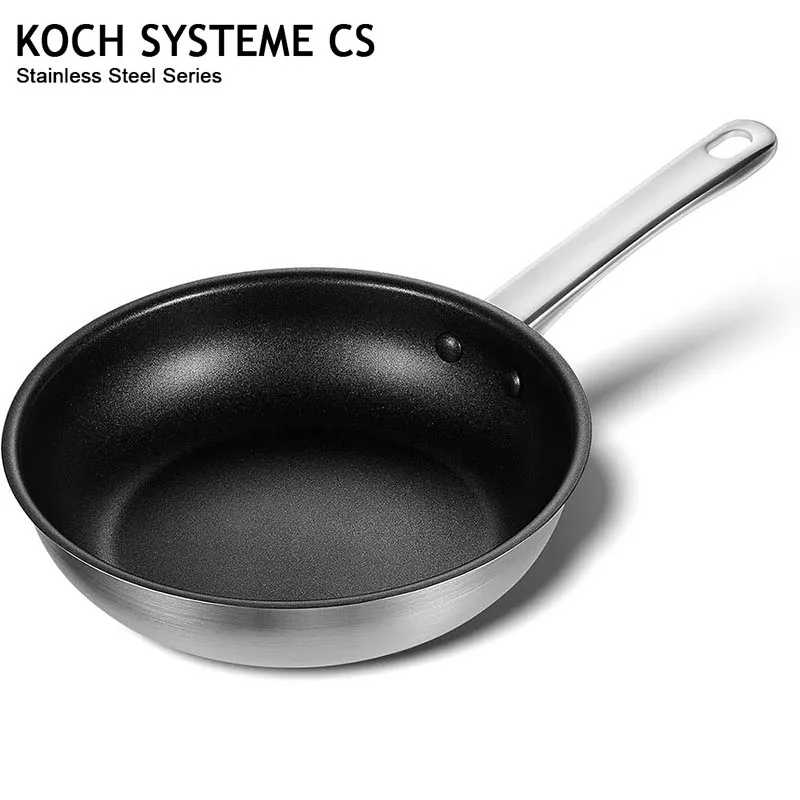 

KOCH SYSTEME CS 8/12inch Stainless Steel Frying Pan with Non-stick Coating for Professional Cooking Egg Meat Skillet Oven Safe