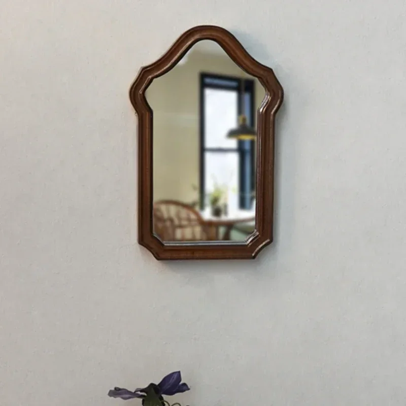

Based Desktop Decorative Mirrors Retro Wooden Small Irregular Decorative Mirrors Standing Makeup Espelho Spiegel Room Decor