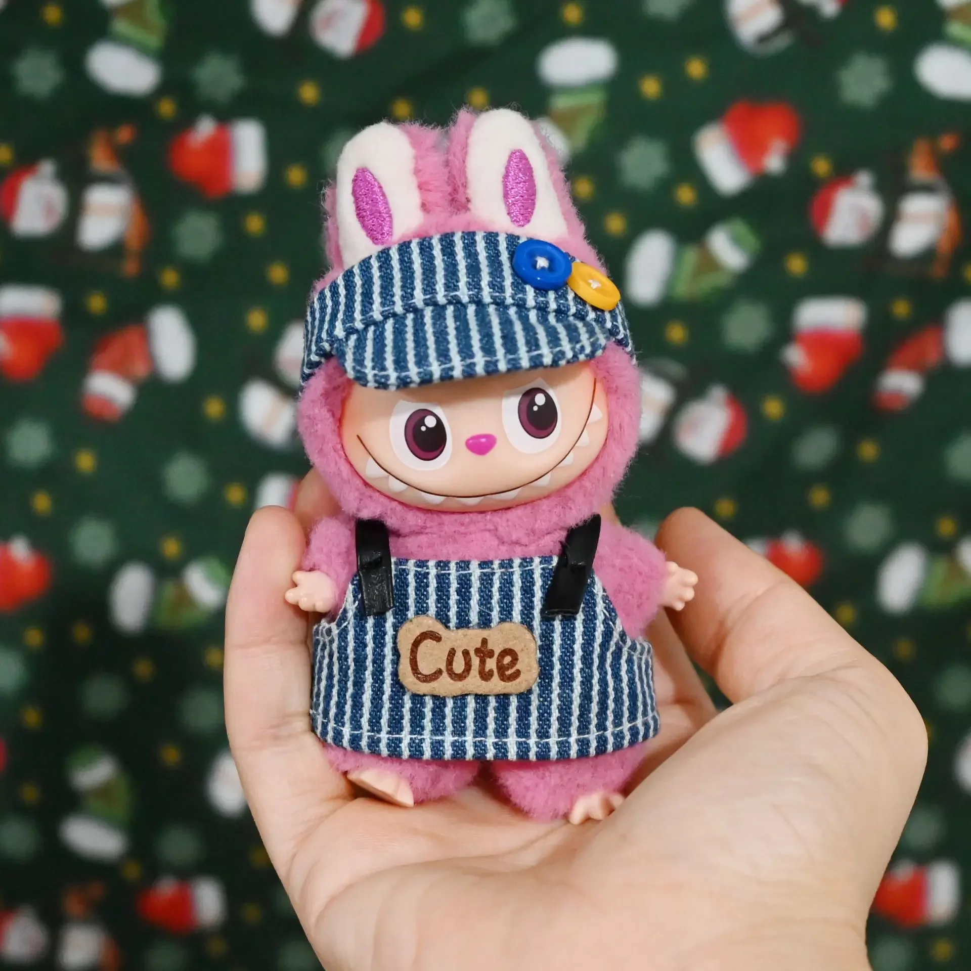 

4.0 Gen For Labubu Clothes4 Plush Doll Keychain Costume Changeable Outfit Set with Stand