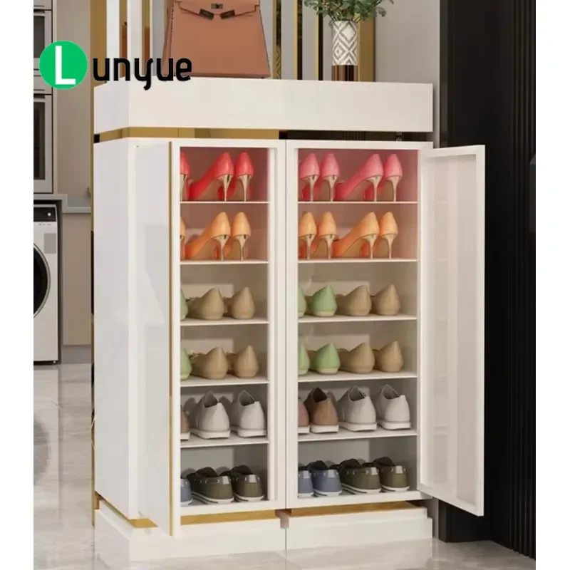 Intelligent Modern Wooden Shoe Cabinet with Disinfection Easy Assembly Space Saving Storage for Small Apartment Home Entrance